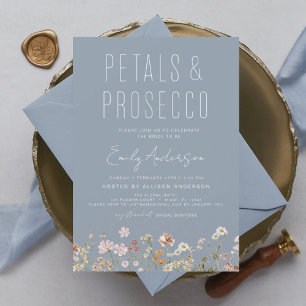 Wildflower Petals & Prosecco Invitation Flyer