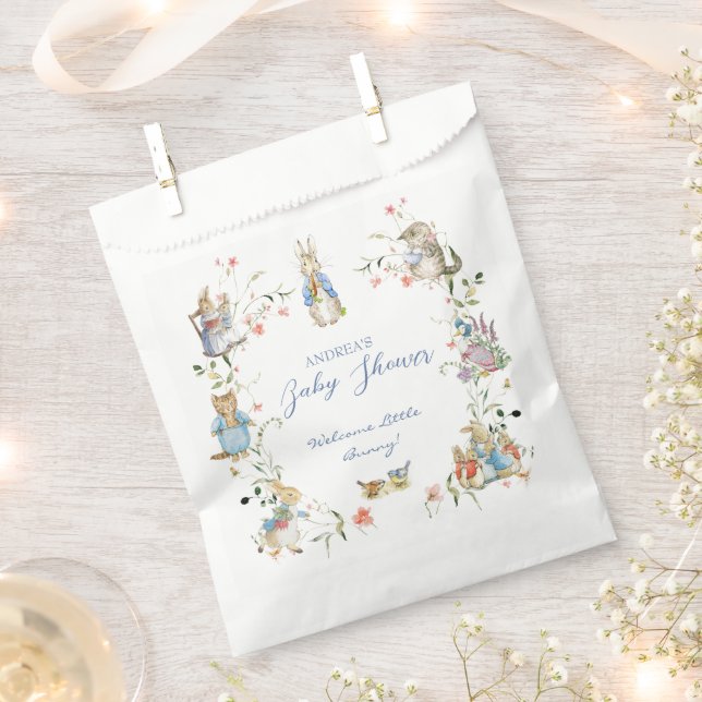 Wildflower Peter the Rabbit Baby Shower  Favour Bags (Clipped)