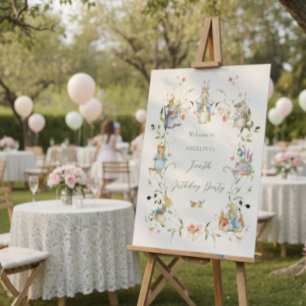 Wildflower Peter the Rabbit Birthday Party Welcome Poster