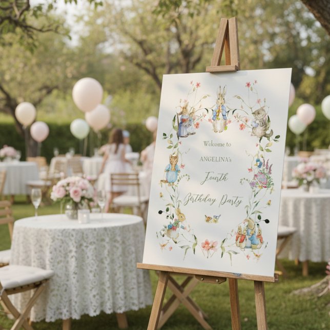 Wildflower Peter the Rabbit Birthday Party Welcome Poster (Creator Uploaded)