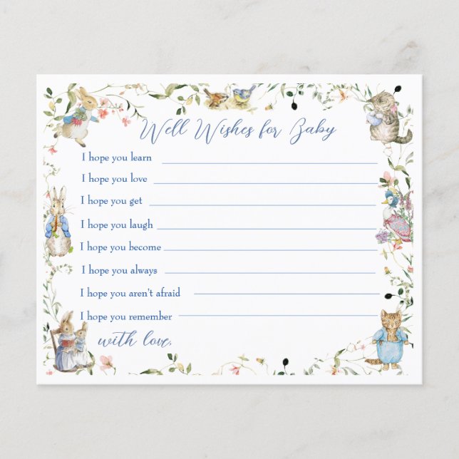 Wildflower Peter the Rabbit Well Wishes for Baby  (Front)