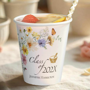 Wildflower Pharmacy School   Class of Graduation Paper Cups