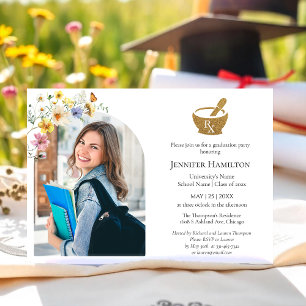 Wildflower Pharmacy School Graduation Party Photo Invitation