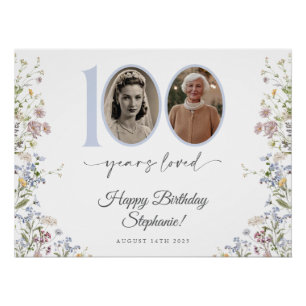 Wildflower Photo 100th Birthday Welcome Sign