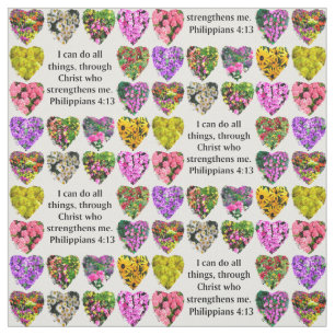 WILDFLOWER PHOTO PHILIPPIANS 4:13 FABRIC