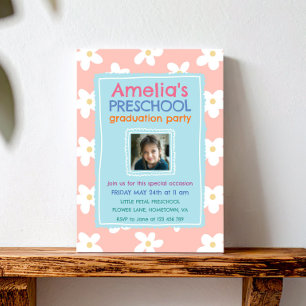 Wildflower Photo Preschool Graduation Party Invitation