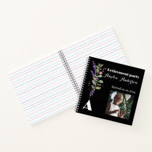 Wildflower  photo retirement black guest book