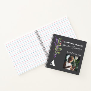 Wildflower  photo retirement black guest book