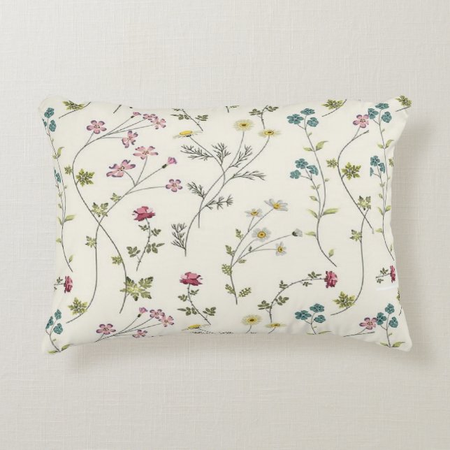 Wildflower Pillow Cover, Summer Floral Wildflowers (Front)