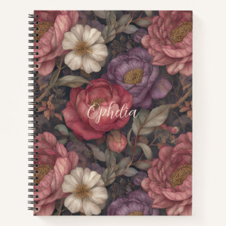 Wildflower Pink and Purple Personalized Notebook
