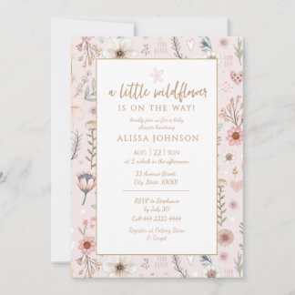 Wildflower Pink Baby Shower Invitation