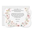Wildflower Pink Bridal Shower Thank You Card