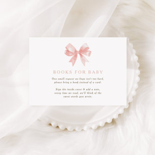 Wildflower Pink Floral Baby Girls Bow Baby Shower Enclosure Card