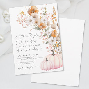 Wildflower Pink Pumpkin Baby Shower Invitation