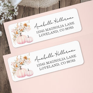 Wildflower Pink Pumpkin Return Address Label