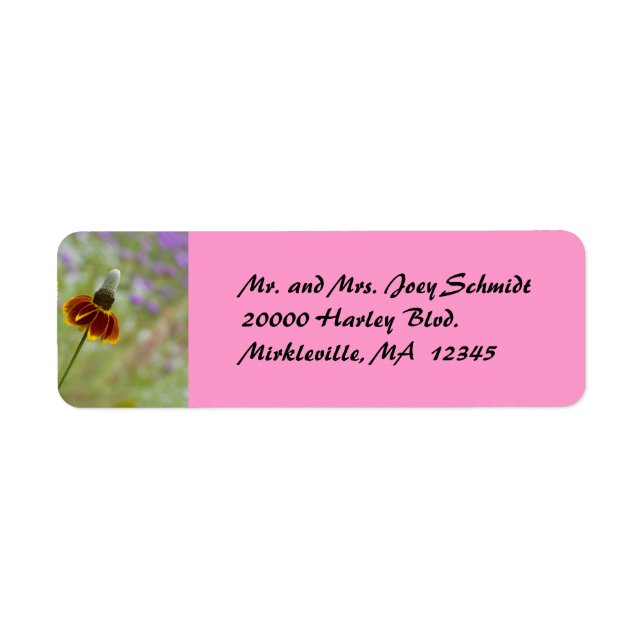 Wildflower Pink Return Address Label (Front)