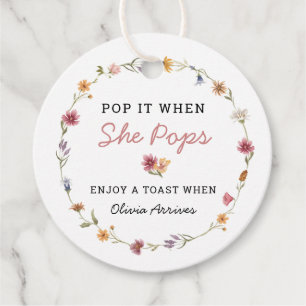 Wildflower Pop It When She Pops Champagne Favours Favour Tags