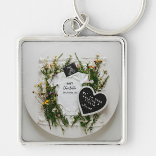 Wildflower Pregnancy Announcement Baby reveal gift Key Ring