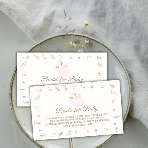Wildflower Princess Swan Books For Baby Shower Enclosure Card