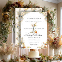 Wildflower Pumpkin Fall Foliage Floral Wedding