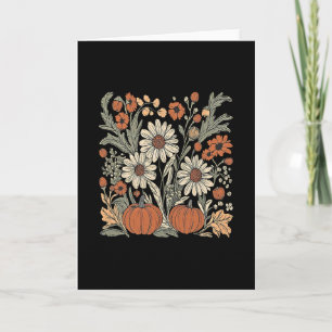 Wildflower Pumpkin Season Autumn Fall Leaves Thank Card