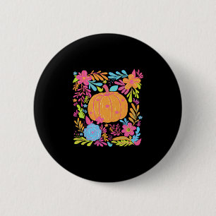 Wildflower Pumpkin Season Thanksgiving Autumn Fall 6 Cm Round Badge