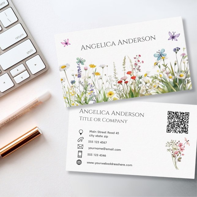 Wildflower QR code Business card (Creator Uploaded)
