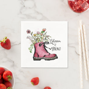 Wildflower Quote Bloom and Grow Napkin