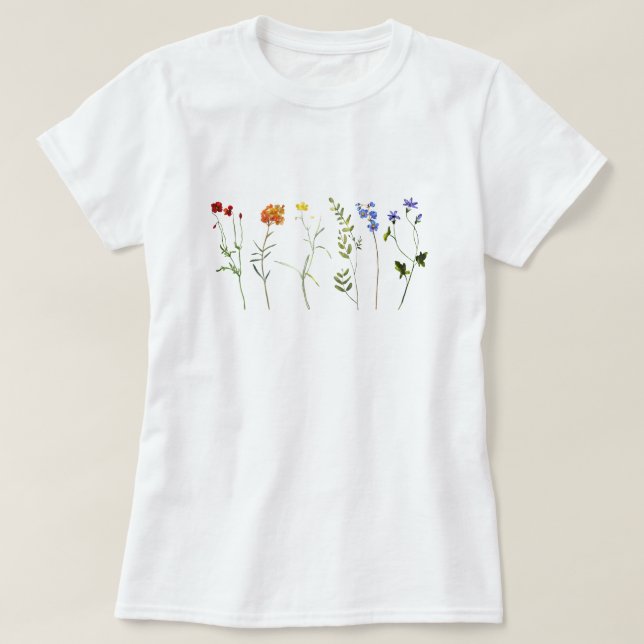 Wildflower Rainbow LGBTQ Pride T-Shirt (Design Front)