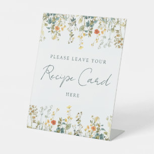 Wildflower Recipe Card Pedestal Sign