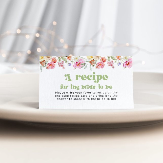 Wildflower Recipe for the bride to be Enclosure Card (Creator Uploaded)