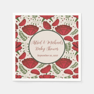 Wildflower Red Poppy Baby Shower Napkin