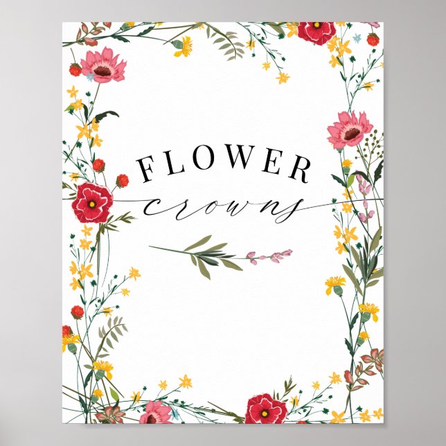 Wildflower Red Yellow Flower Crowns Poster (Front)