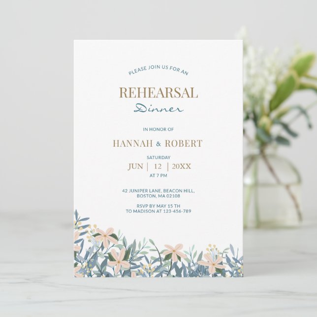 Wildflower Rehearsal Dinner Invitation (Standing Front)