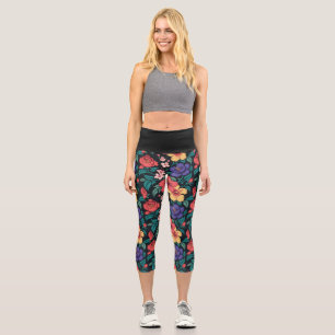 Wildflower Repeat Pattern Capri Leggings