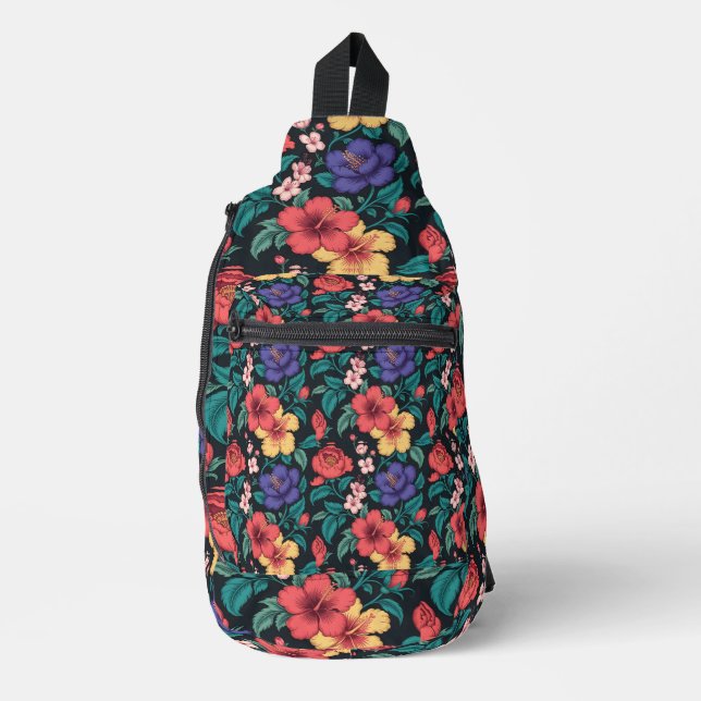 Wildflower Repeat Pattern Sling Bag (Front)