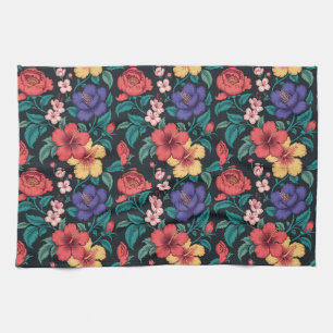 Wildflower Repeat Pattern Tea Towel
