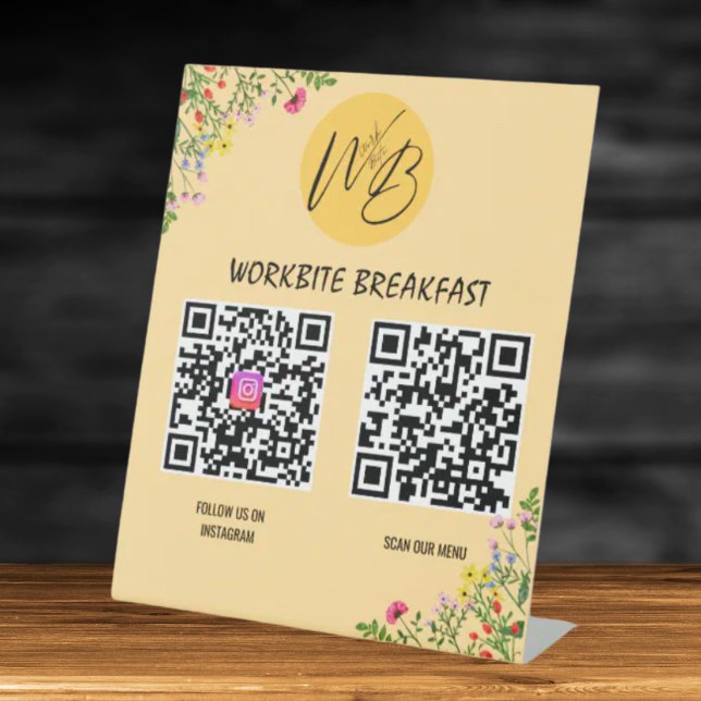 Wildflower Restaurant Menu, Instagram Qr Code Pedestal Sign (Creator Uploaded)
