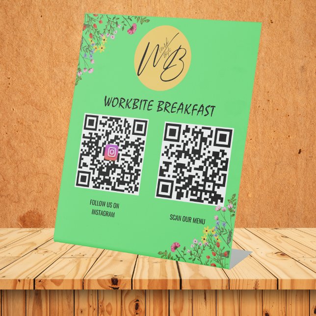 Wildflower Restaurant Menu, Instagram Qr Code Pedestal Sign (Creator Uploaded)