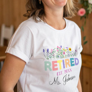 Wildflower Retired Retirement Gifts For Women Tri-Blend Shirt