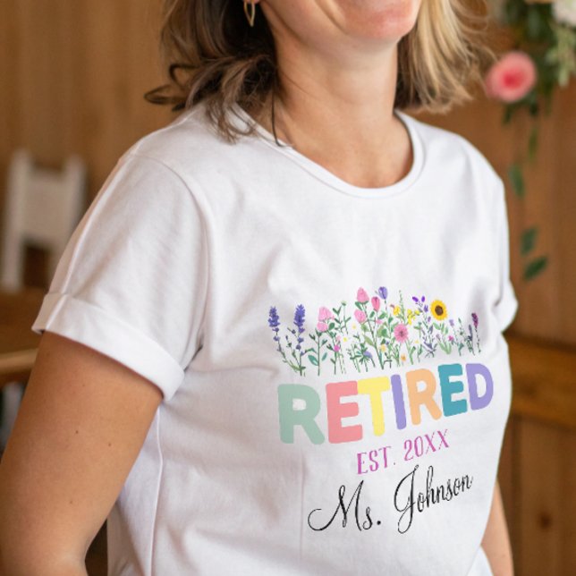 Wildflower Retired Retirement Gifts For Women  Tri-Blend Shirt (Creator Uploaded)