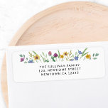 Wildflower Return Address Label<br><div class="desc">This floral return address label is decorated with delicate watercolor flowers and foliage in pastel colours.
Easily customisable.
Use the Design Tool to change the text size,  style,  or colour.
Original Watercolor © Michele Davies.</div>