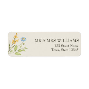 Wildflower Return Address Label