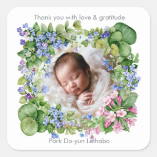 Wildflower Reverie Thank You Square Sticker