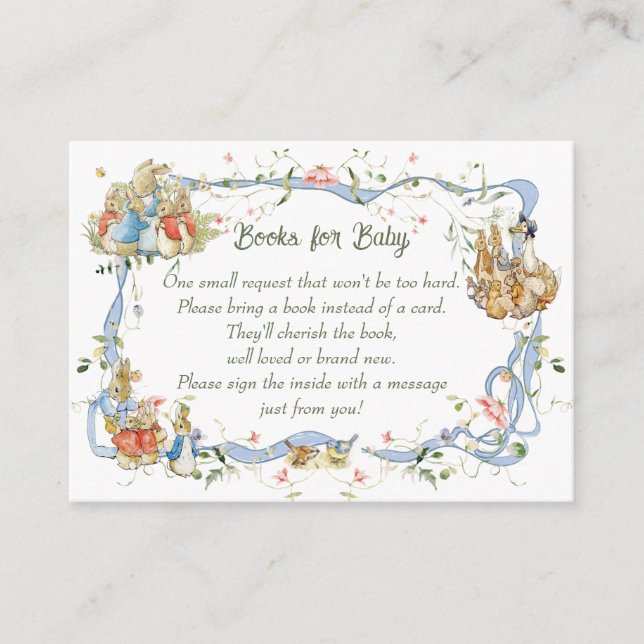 Wildflower Ribbon Peter the Rabbit Book Request  Enclosure Card (Front)