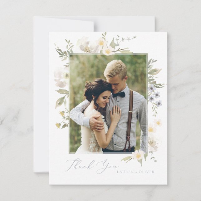 Wildflower Romance  Thank You Card (Front)