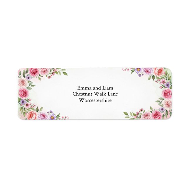Wildflower Romantic Botanical Wedding Address (Front)