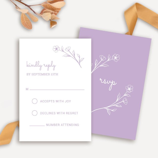 Wildflower RSVP Card in Lilac (Wildflower RSVP Card in Lilac)