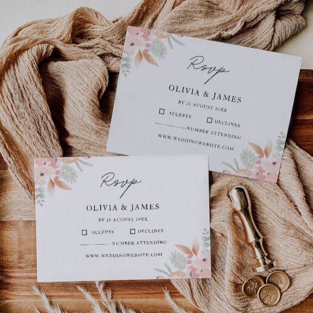 Wildflower RSVP Card Wedding Template (Wildflower RSVP Card Wedding Template)