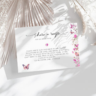 Wildflower Rubies Bridal Shower Share A Recipe  Enclosure Card